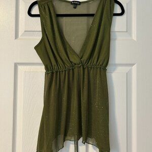 Le Chateau Olive Green Sleeveless Top Size L